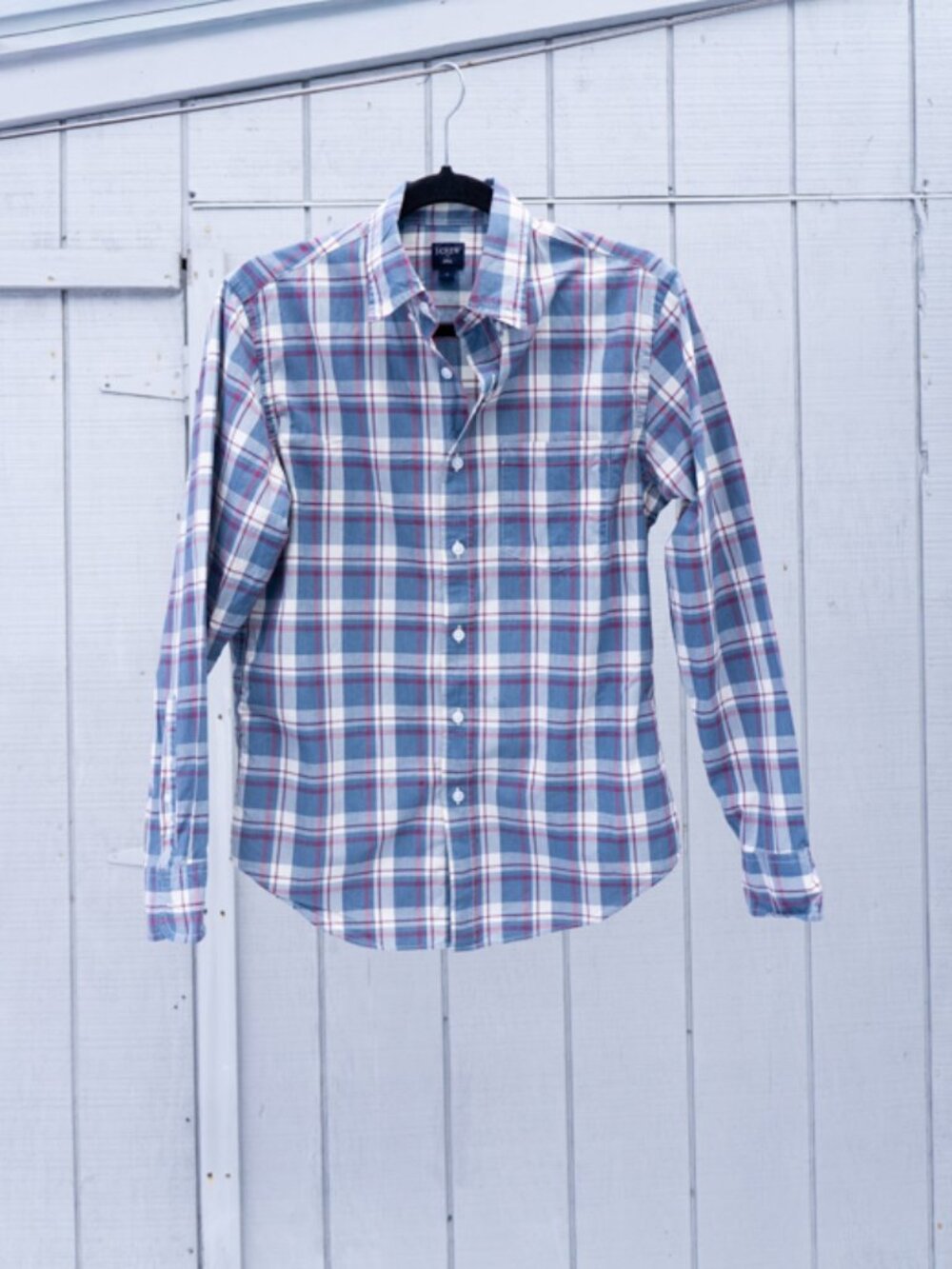 J Crew Men's Shirt Blue Plaid S Button Up 100% Cotton